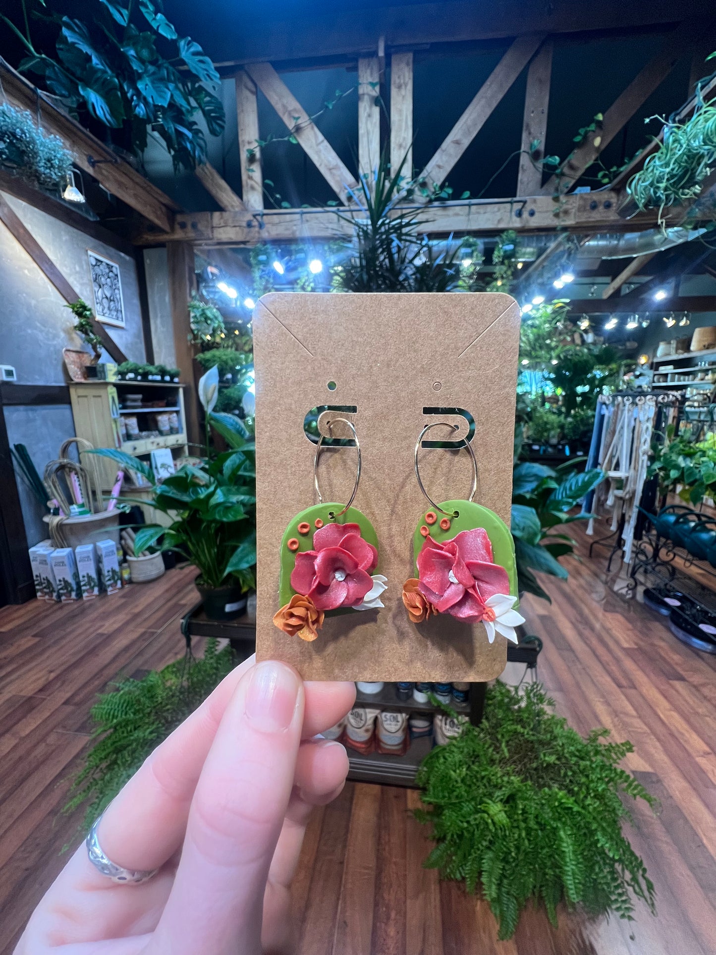 Polymer Clay Earrings 3D flowers .G