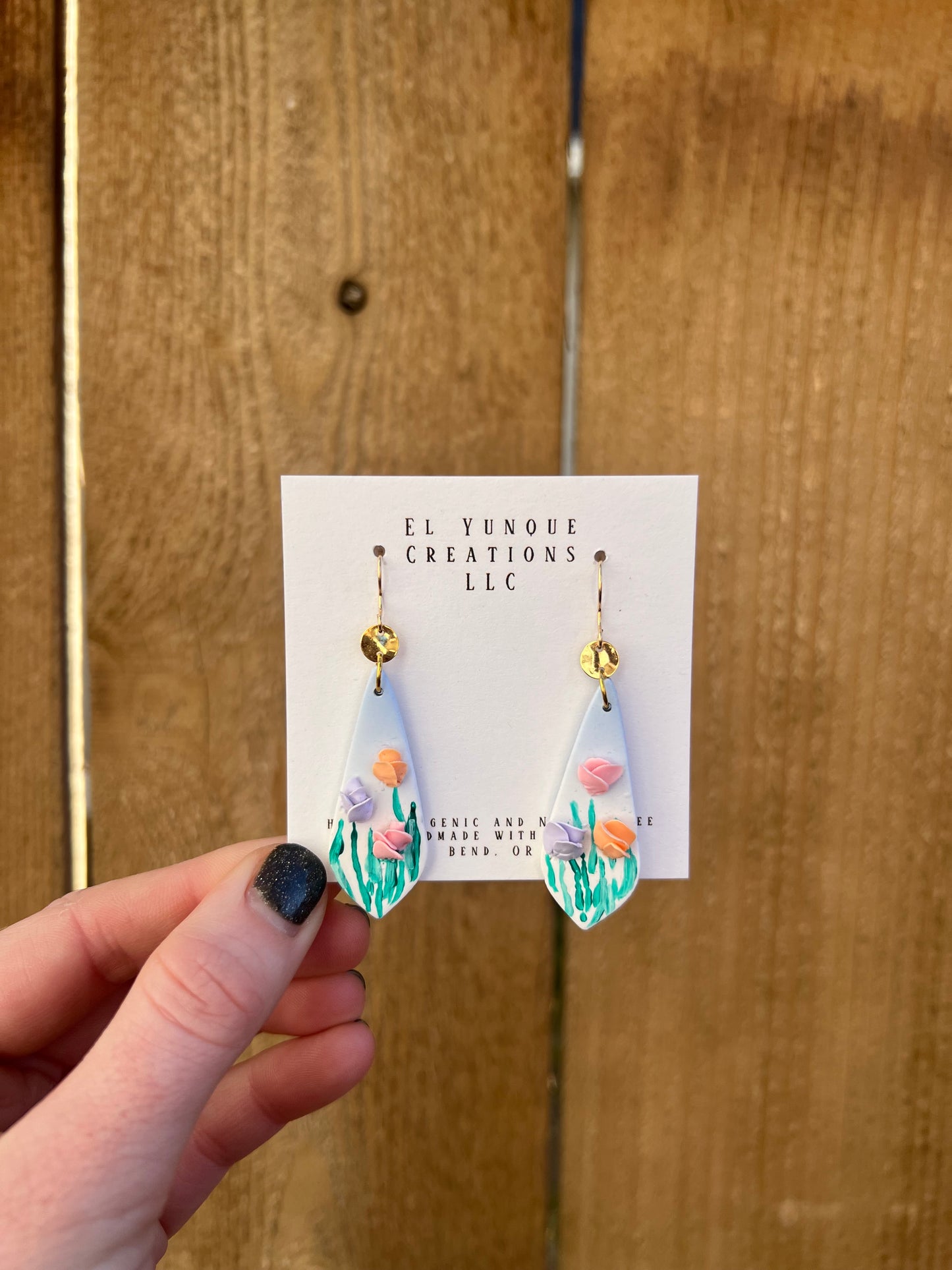 Tulip field polymer clay earrings
