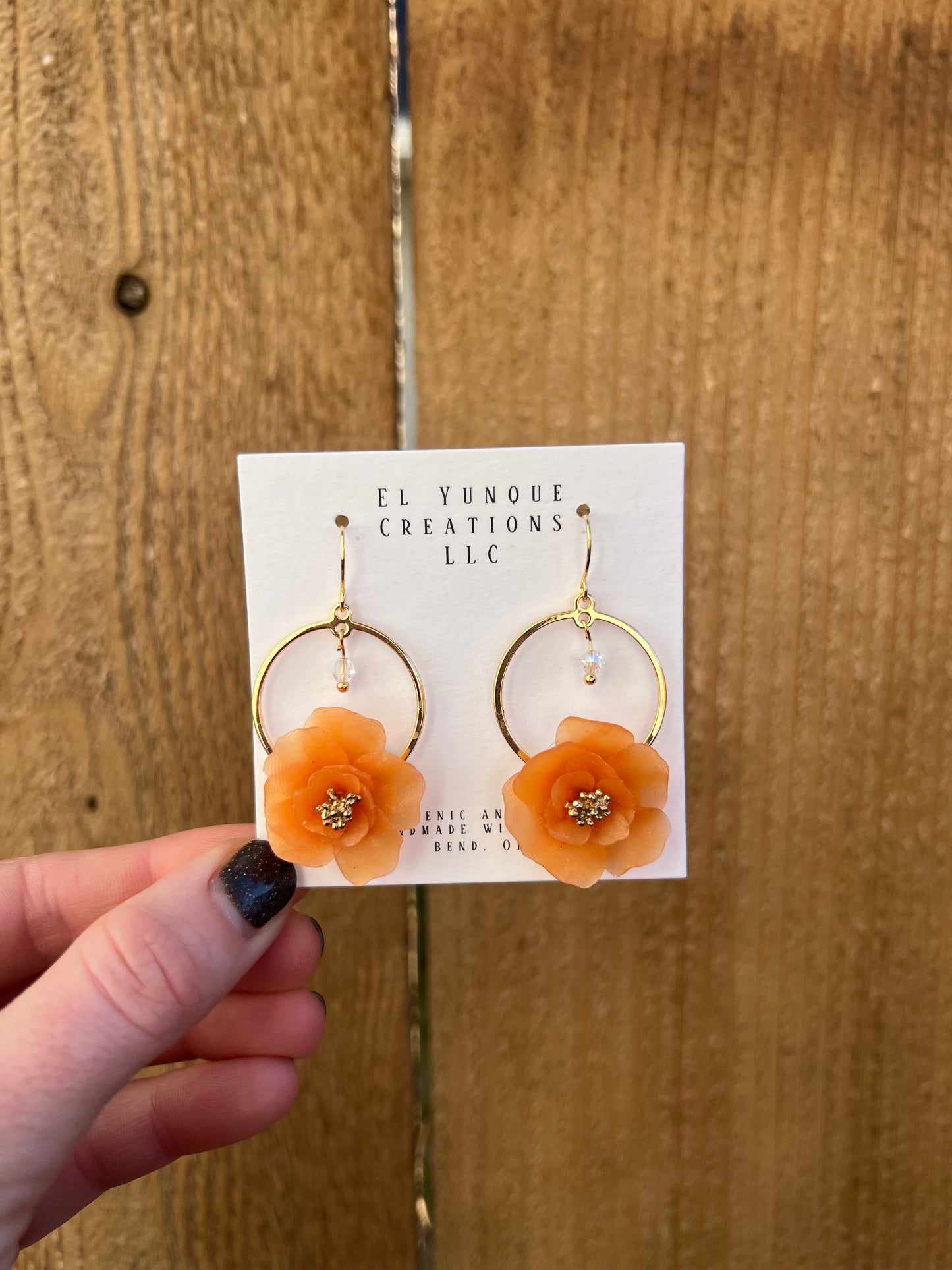 Translucent orange polymer clay flowers