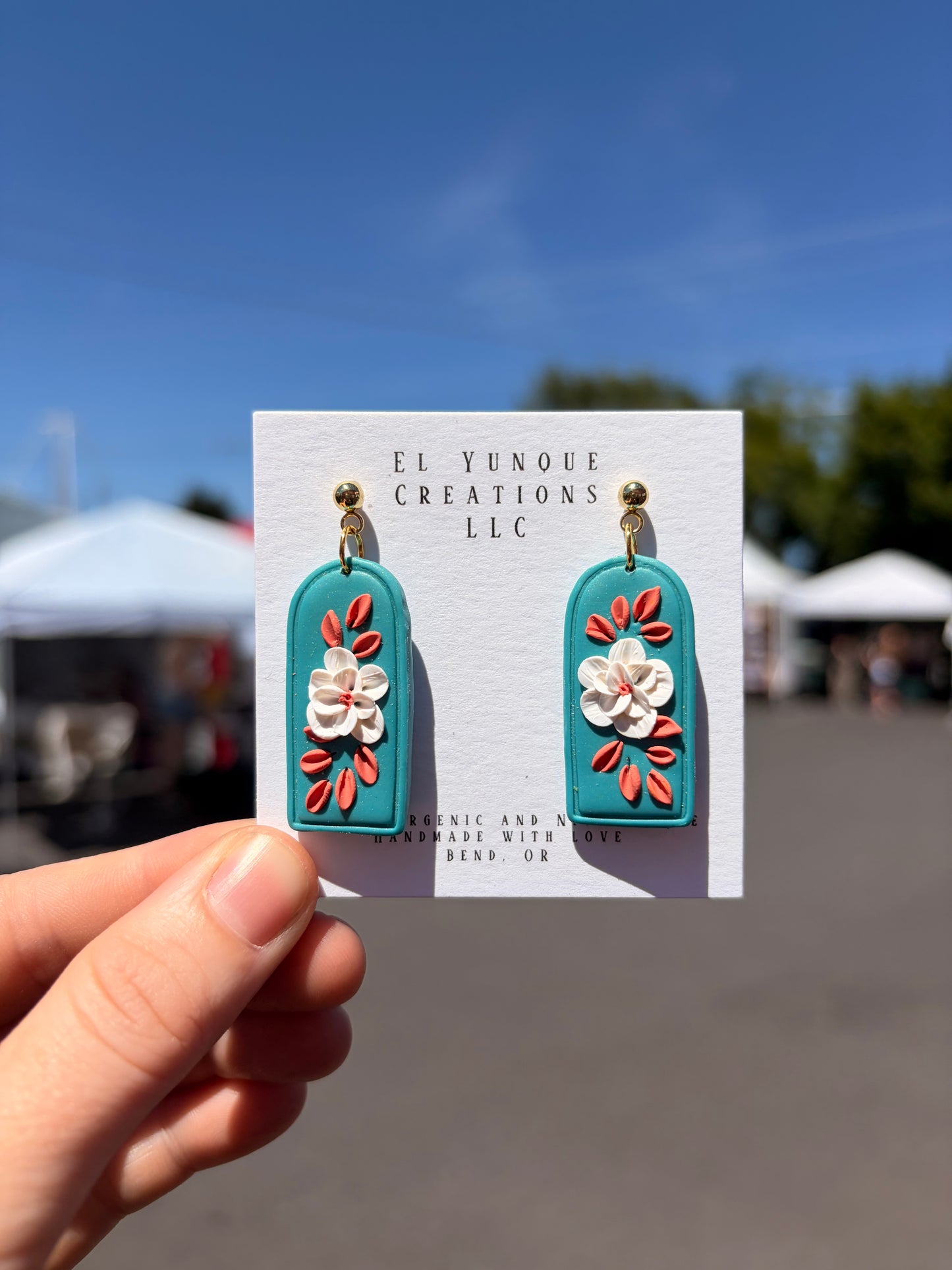 Turquoise florals window shape