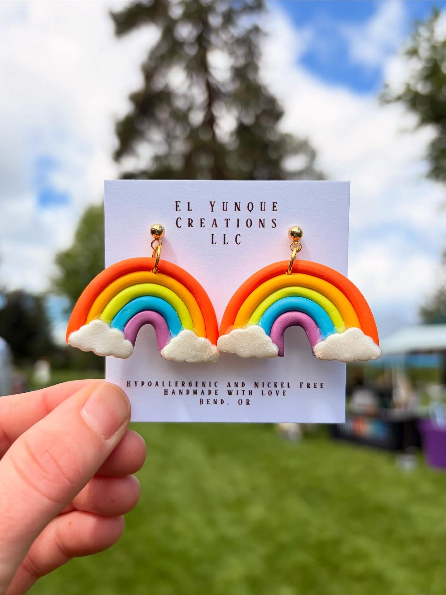 PRIDE Rainbow polymer clay earrings