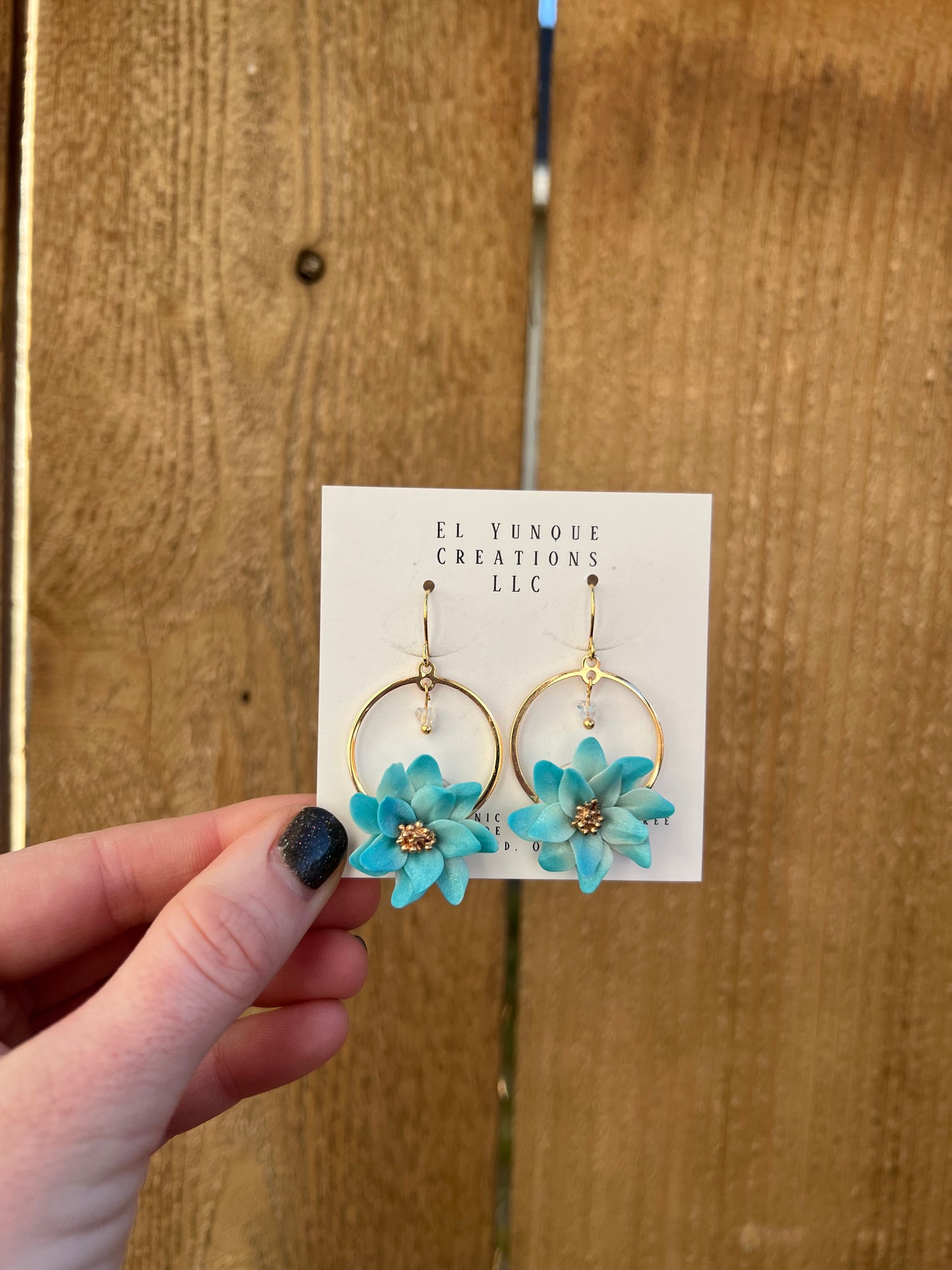 Blue sky polymer clay earrings