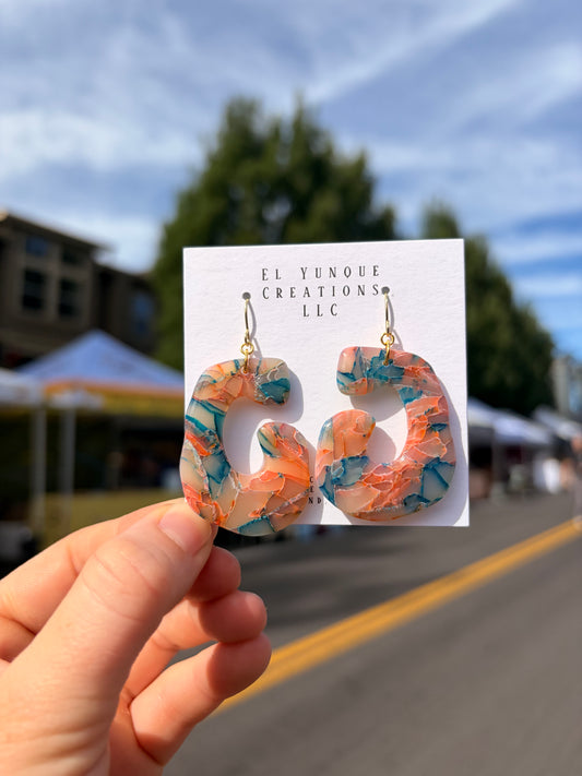 Sunset marble dangles