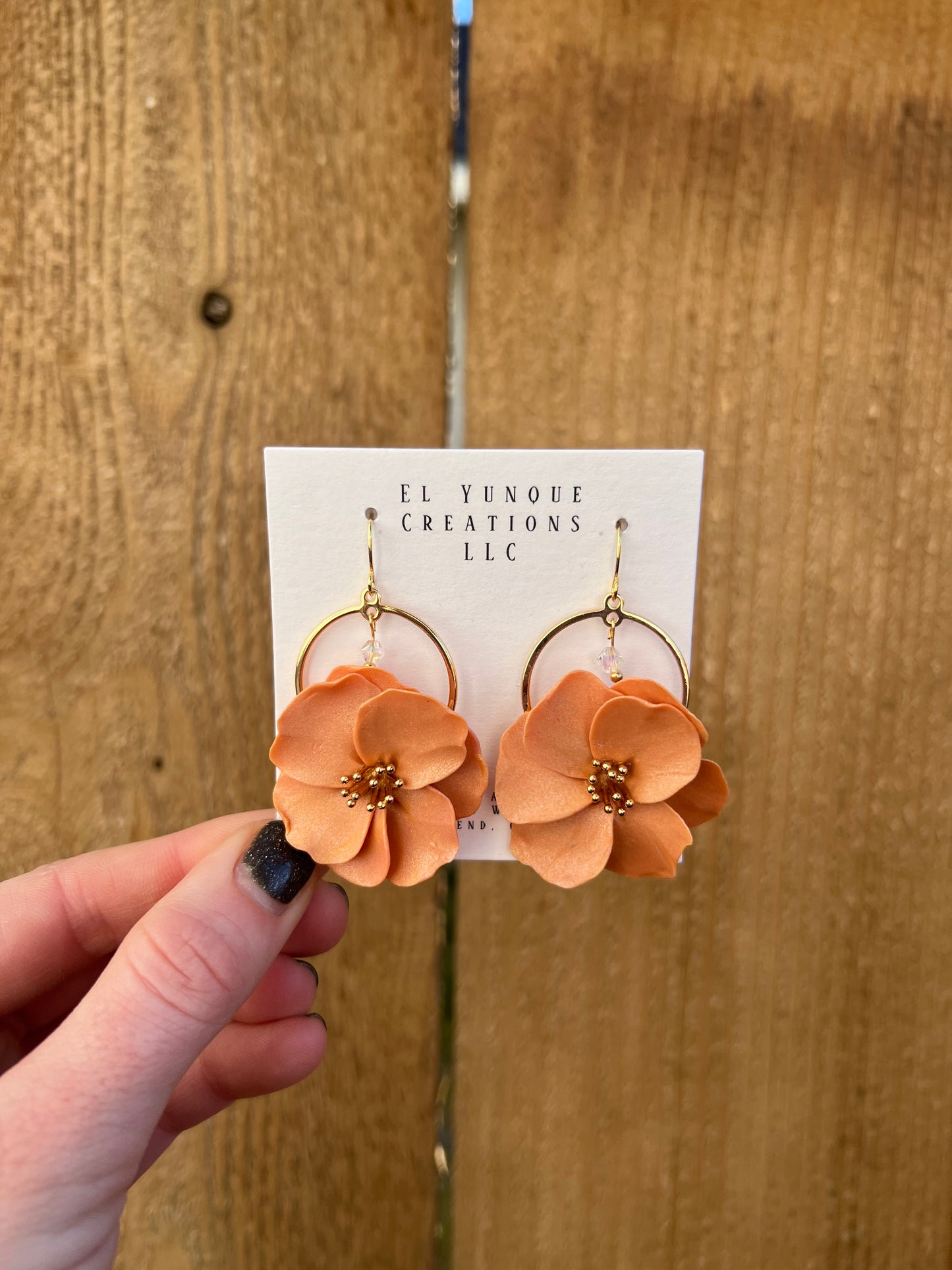 Light orange polymer clay flowers