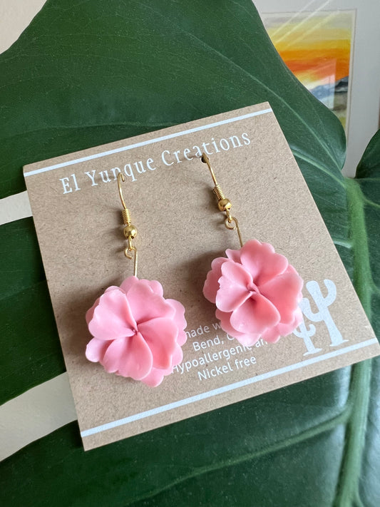 Little pink flowers polymer clay Earrings