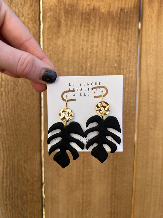 Black monstera dangles