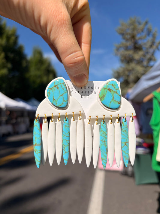 Turquoise statement dangles