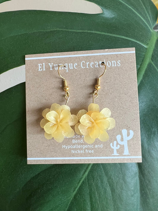 Little yellow flowers polymer clay earrings
