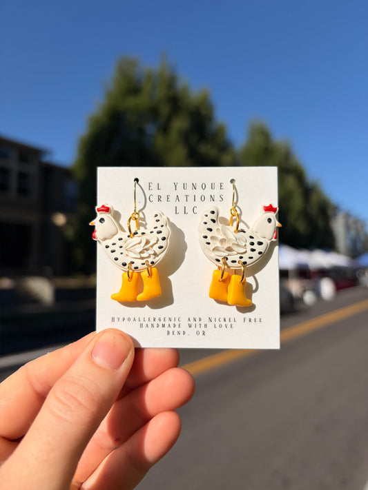 Chicken dangle earrings