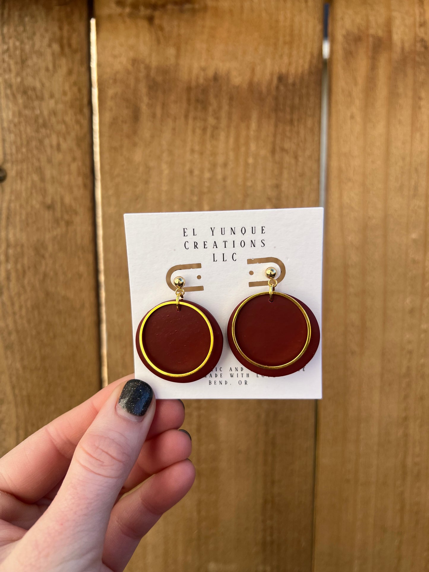 Red polymer clay circles