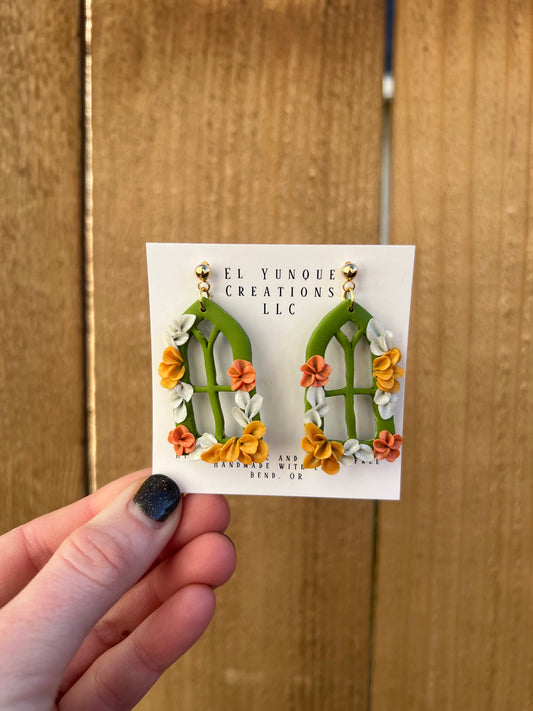 Summer garden flower windows