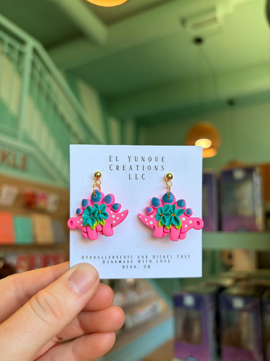 Dino pink earrings