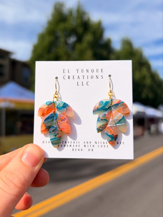 Sunset marble leaf drop