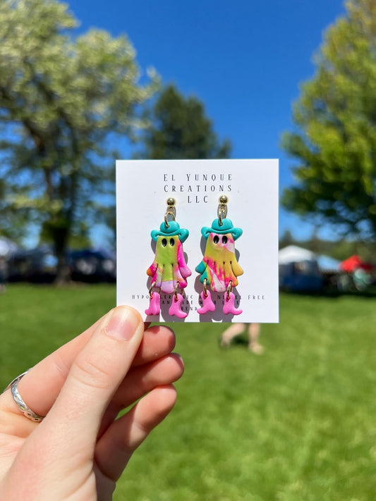 PRIDE Cowboy ghost Polymer Clay Earrings